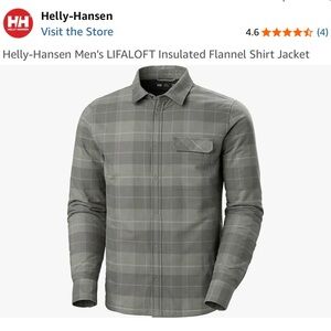 Helly Hansen Men's Gray Insulated Flannel Shirt Jacket